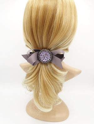 veryshine.com claw/banana/barrette color jewel buckle bow french barrette rhinestone embellished hair bow women hair accessory