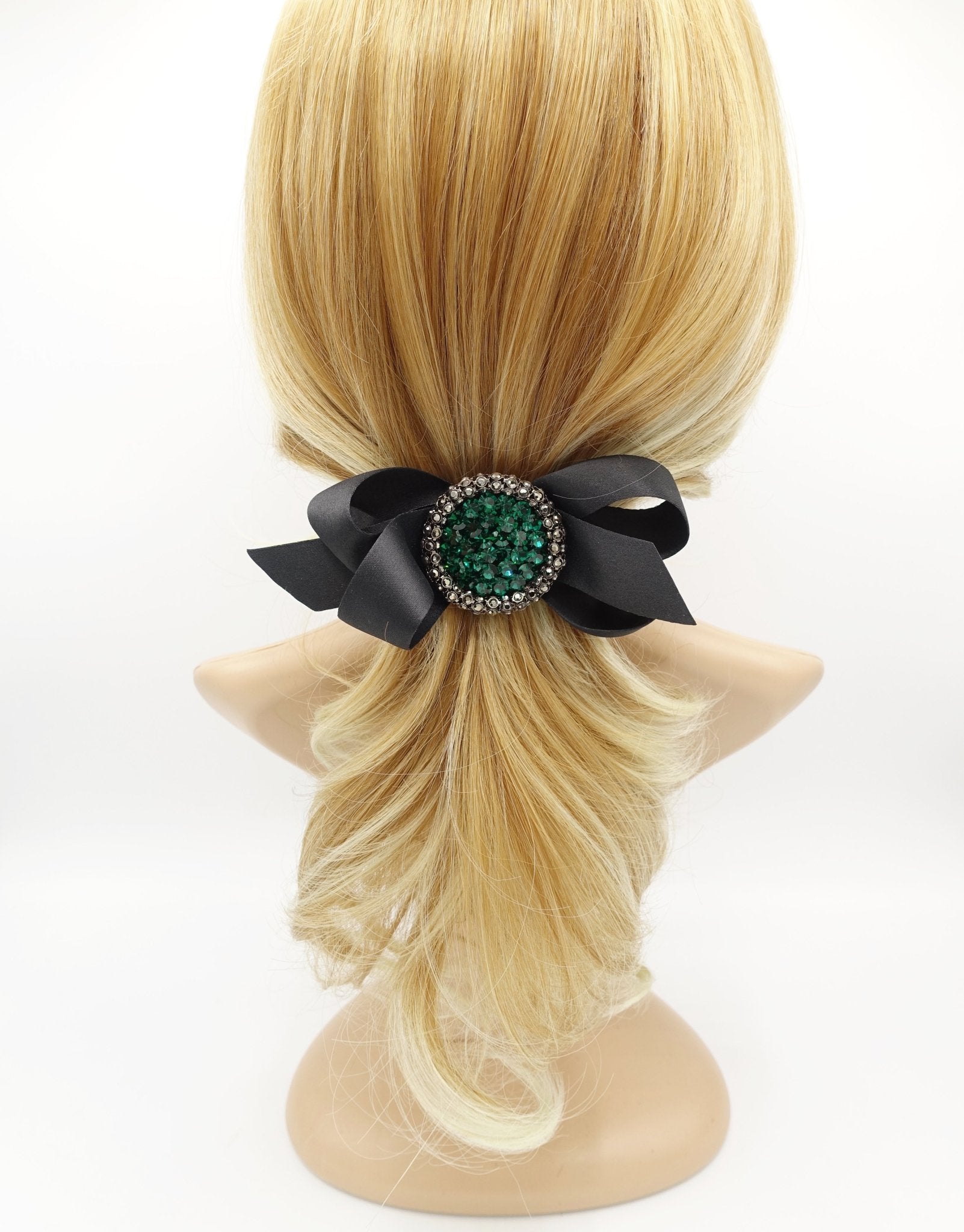 veryshine.com claw/banana/barrette color jewel buckle bow french barrette rhinestone embellished hair bow women hair accessory