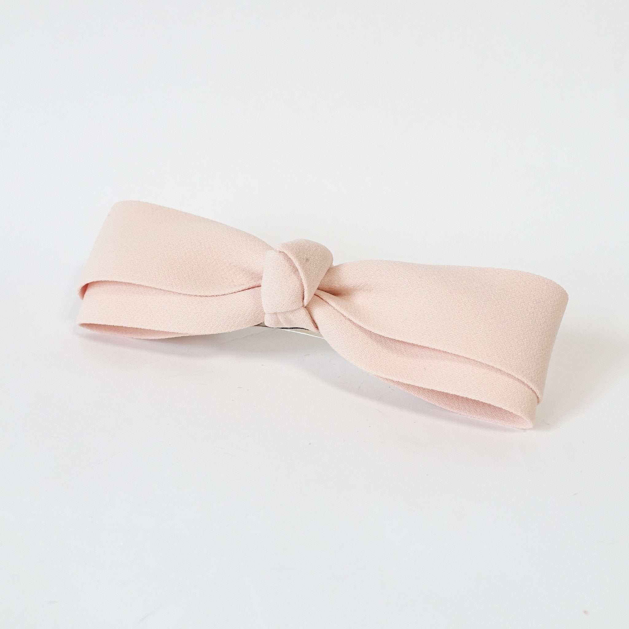 veryshine.com claw/banana/barrette Cream beige Handmade Solid Color Slim and straight Hair Bow French Hair Barrettes