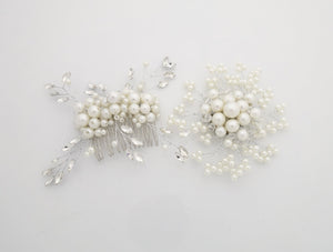 veryshine.com claw/banana/barrette faux pearl acrylic ball glass stone decorated hair clip brooch dress hair comb