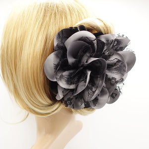veryshine.com claw/banana/barrette Gray Big lace layered petal flower hair jaw claw sexy dream flower hair claw clip for women