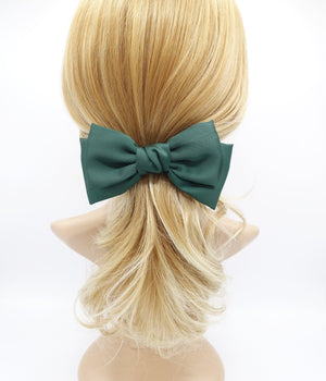 veryshine.com claw/banana/barrette Green basic satin hair bow regular size layered bow hair accessory for women