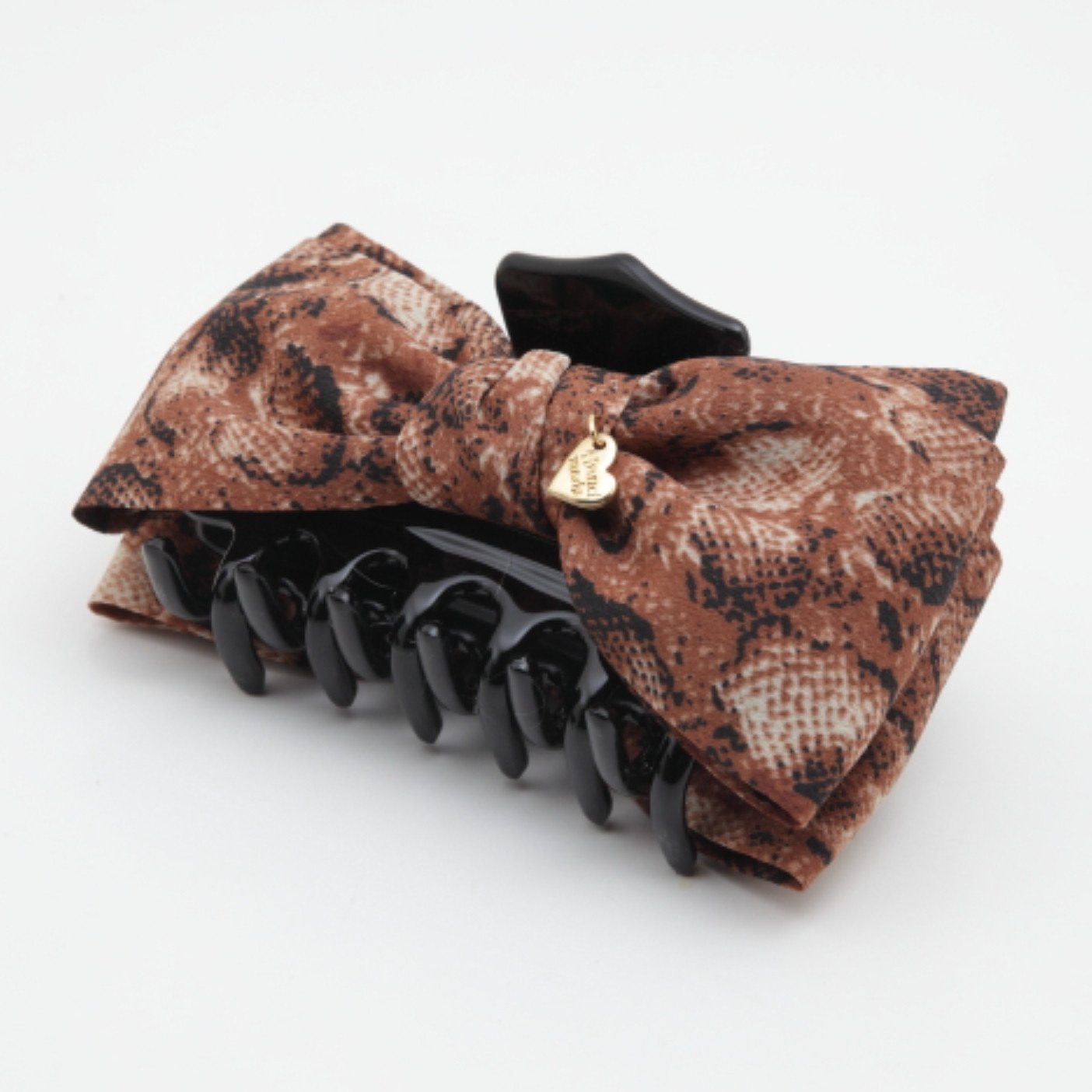 veryshine.com claw/banana/barrette Handmade bow python print fabric ...
