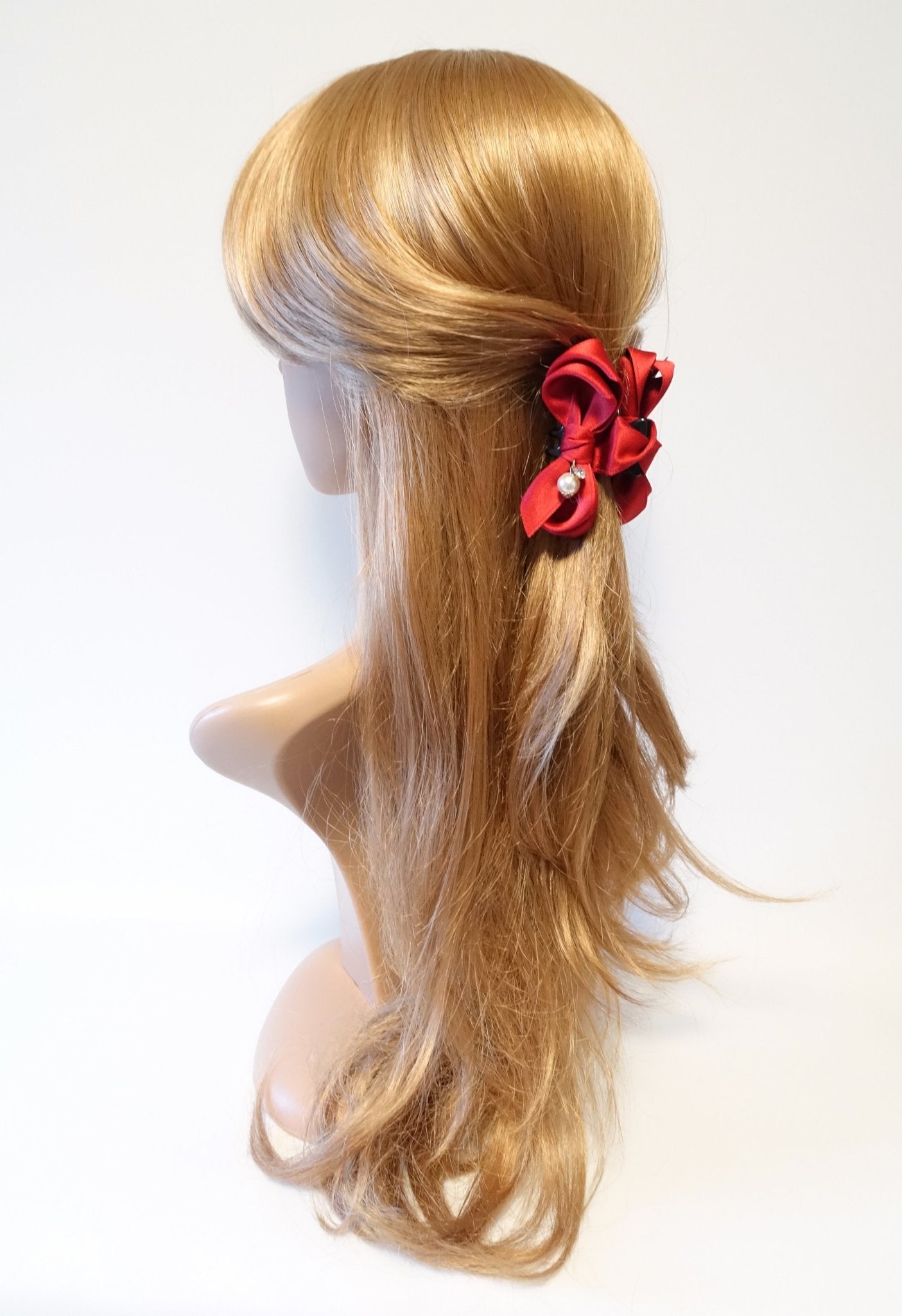 veryshine.com claw/banana/barrette Handmade Satin Bow Mini Hair jaw Claw Clip Women Hair Accessories Small Hair Claw