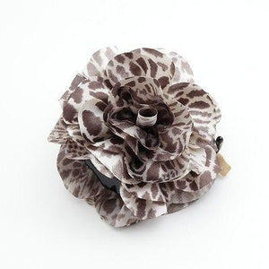 Handmade Tiger Rose Fabric Twin Flower  Hair Jaw Claw Clip Accessories.