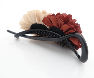 veryshine.com claw/banana/barrette Handmade Two Chrysanthemum Flower Decorated Twist Hair Clip