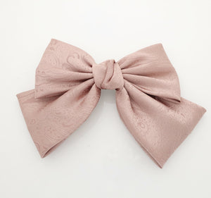 veryshine.com claw/banana/barrette Indi pink paisley pattern satin hair bow barrette glossy women hair bow accessories