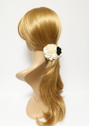 veryshine.com claw/banana/barrette Ivory Handmade Mini Dahlia Flower 3 Prong Hair Jaw Claw Clip
