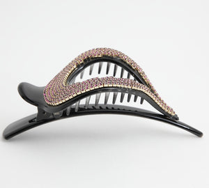Jaw Hair Claw Dazzling 6 Row Cubic Rhinestone Gift Hair Clip Accessories clamp.