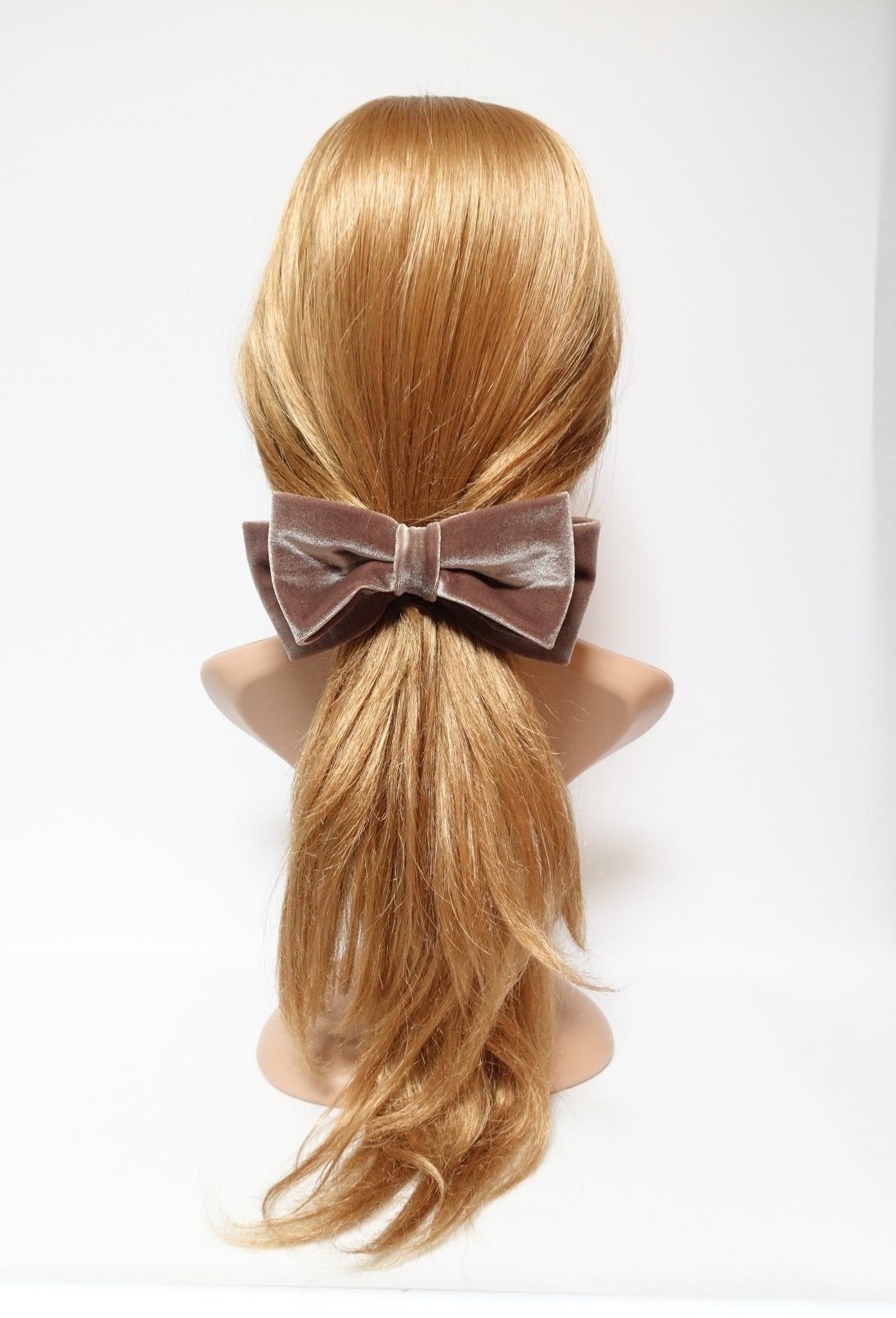 veryshine.com claw/banana/barrette layered velvet hair bow medium size stylish hair bow french barrette