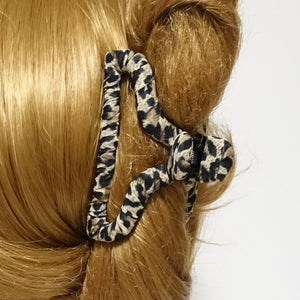 veryshine.com claw/banana/barrette leopard print pattern wrapped hair claw clip women updo hair accessory