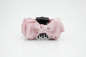 veryshine.com claw/banana/barrette Light pink Handmade Multi Layer Hair Bow Jaw Claw Clamp