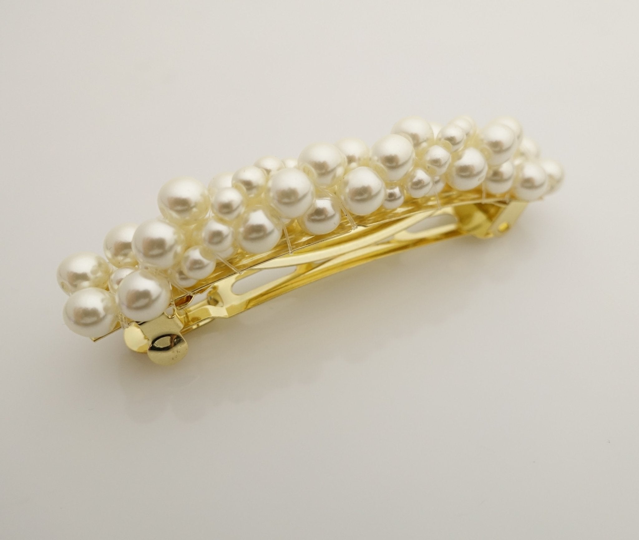 veryshine.com claw/banana/barrette Mixed ball pearl decorated hair bow tiny pearl ball beaded bow french hair barrette