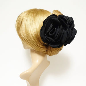 veryshine.com claw/banana/barrette Navy suede fabric very big flower stiff petal hair claw clip women hair clamp