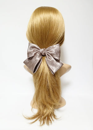 veryshine.com claw/banana/barrette paisley pattern satin hair bow barrette glossy women hair bow accessories