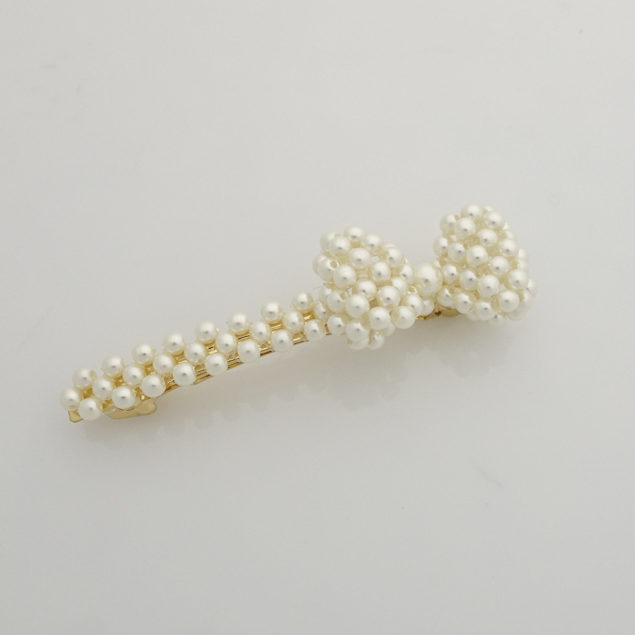 veryshine.com claw/banana/barrette pearl decorated hair bow tiny pearl ball beaded bow french hair barrette