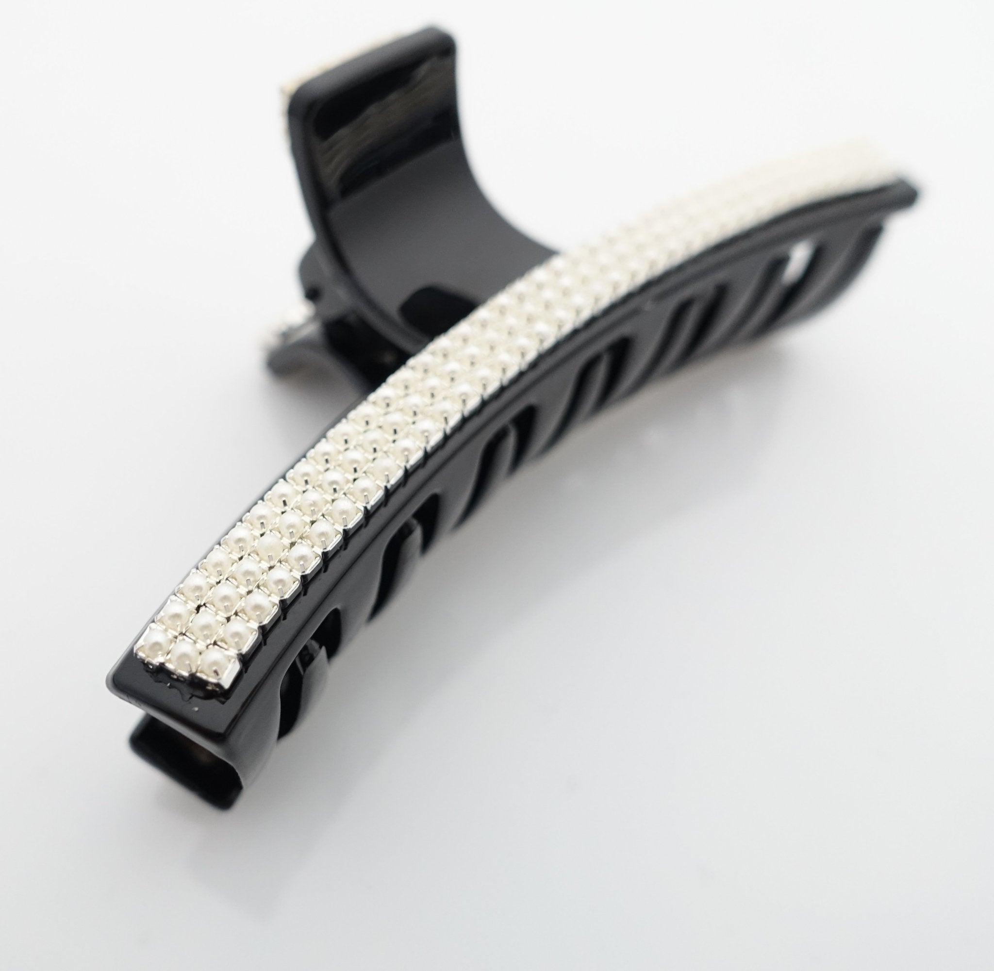 veryshine.com claw/banana/barrette Pearl Pave Setting Decorated Hair Jaw Claw Clip Women Hair Clamp