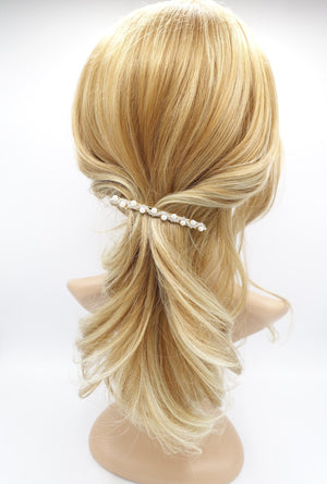 veryshine.com claw/banana/barrette pearl rhinestone wave hair barrette women hair accessory