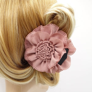 veryshine.com claw/banana/barrette Pink flower hair claw double layered petal pistil flower hair clamp women hair accessory