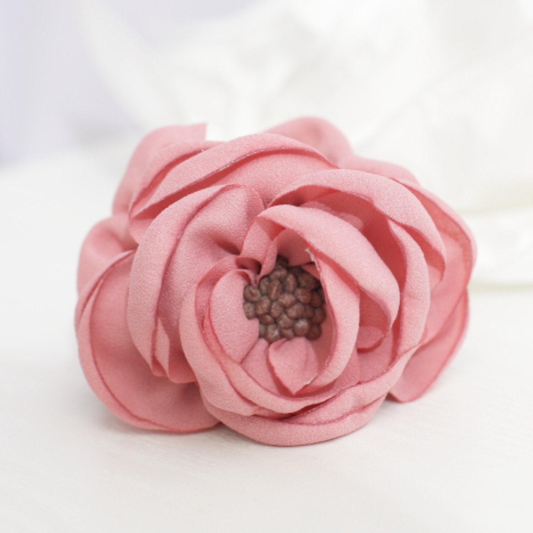 veryshine.com claw/banana/barrette Pink Handmade Peony Root motivated Stamen Pistil Flower Hair Jaw Claw Clip