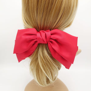 veryshine.com claw/banana/barrette Red giant satin hair bow droopy stylish women hair accessory