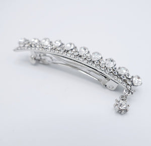 veryshine.com claw/banana/barrette Silver water drop rhinestone hair barrette crown motif half-up half down women hair accessory