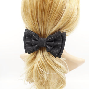veryshine.com claw/banana/barrette stripe hair bow multi layered style bow french hair barrette
