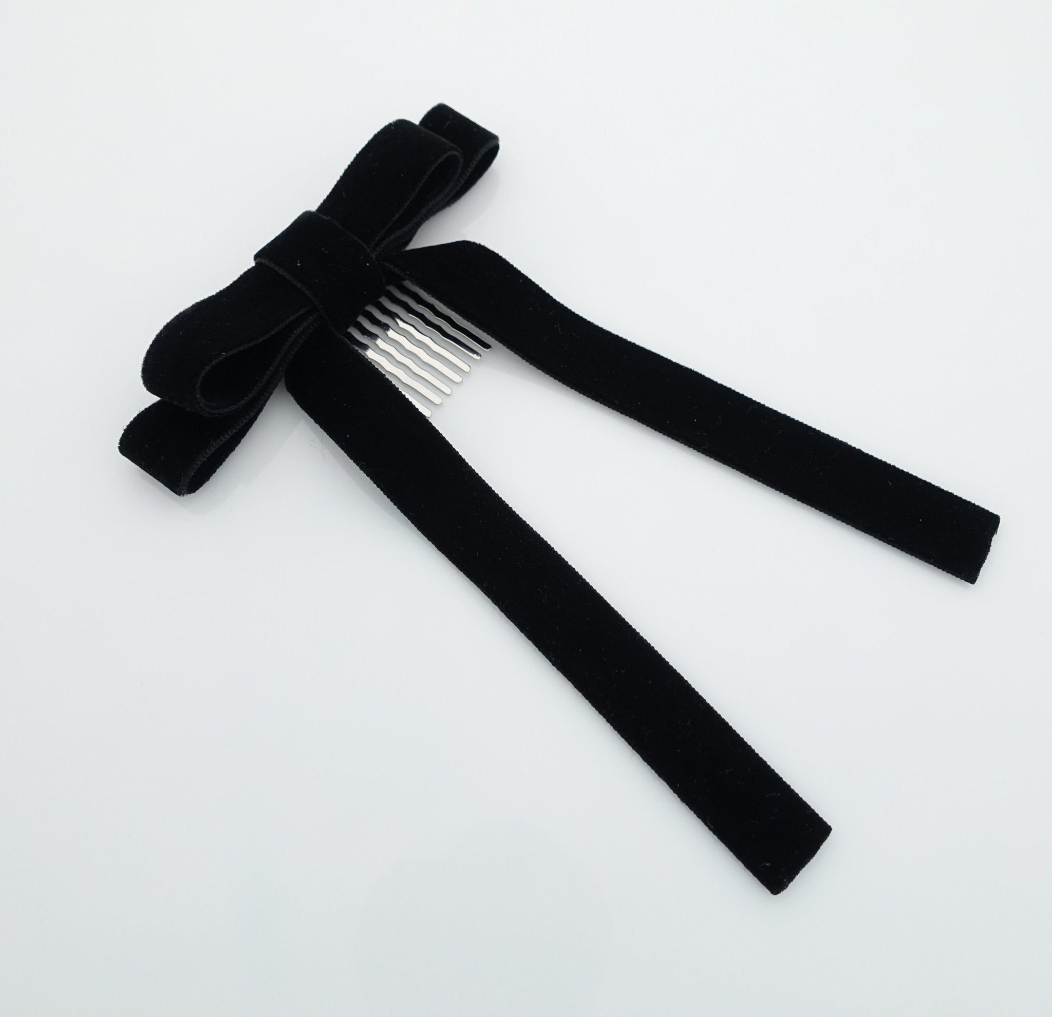 veryshine.com claw/banana/barrette Velvet bow french barrette comb hair elastic stylish black velvet hair accessory for women