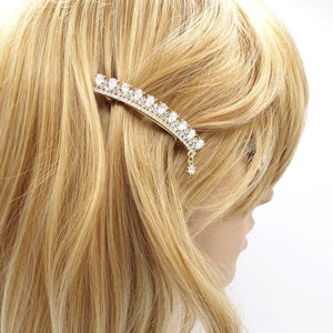 veryshine.com claw/banana/barrette water drop rhinestone hair barrette crown motif half-up half down women hair accessory
