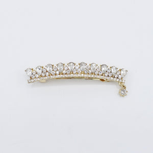 veryshine.com claw/banana/barrette water drop rhinestone hair barrette crown motif half-up half down women hair accessory
