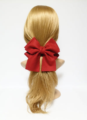 veryshine.com claw/banana/barrette woolen layered bow V style tail hair bow french barrette for women