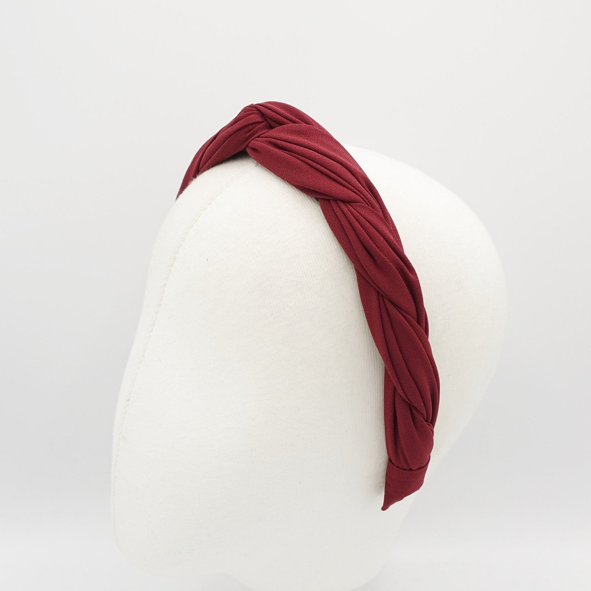 veryshine.com Dark gray chiffon cross 2 strand round braid headband for women
