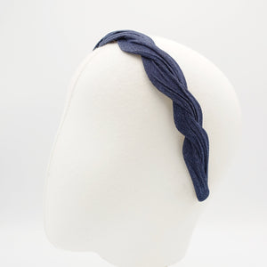 veryshine.com denim wave headband cotton hairband woman hair accessory