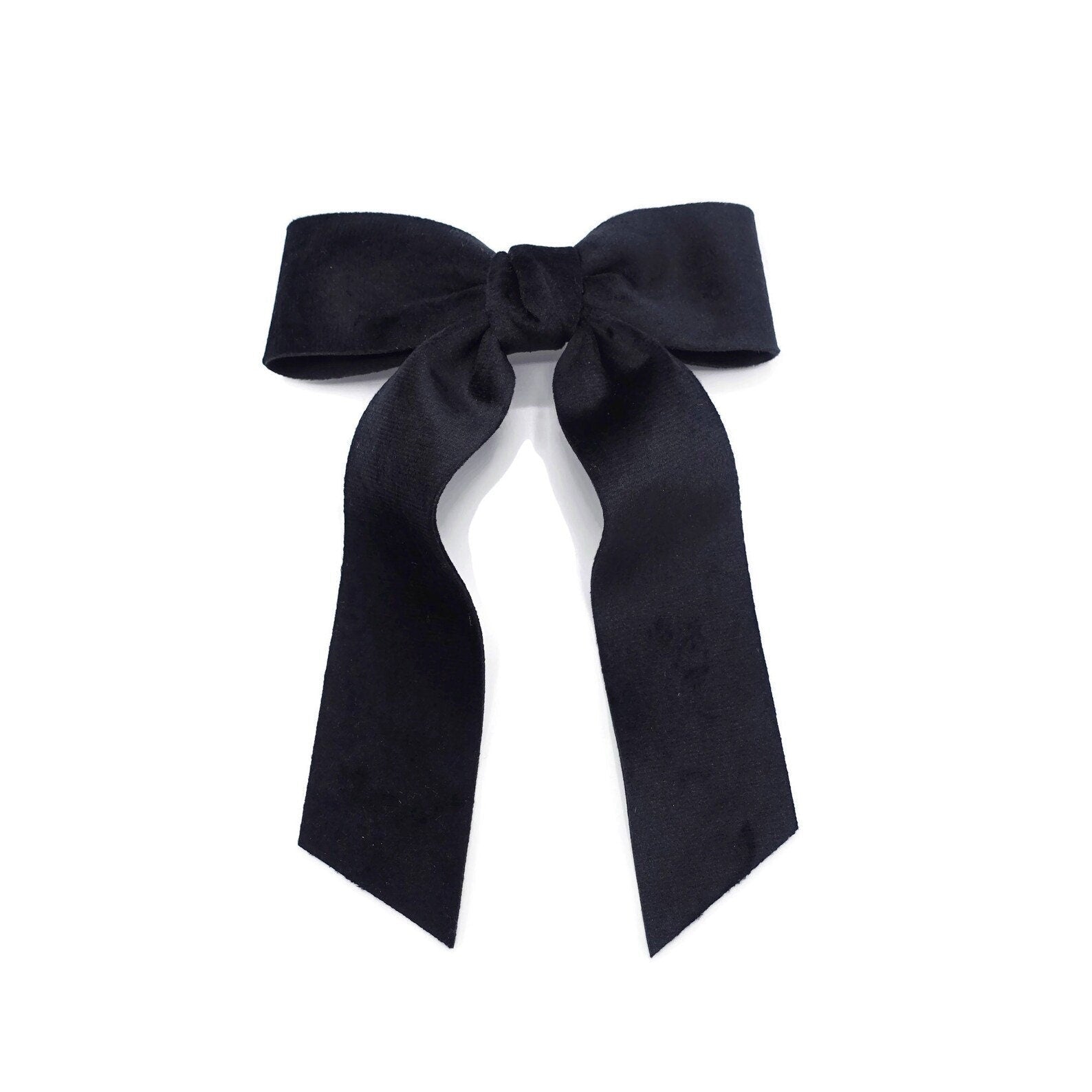 veryshine.com Double-faced tail velvet black bow hair accessory shop for women