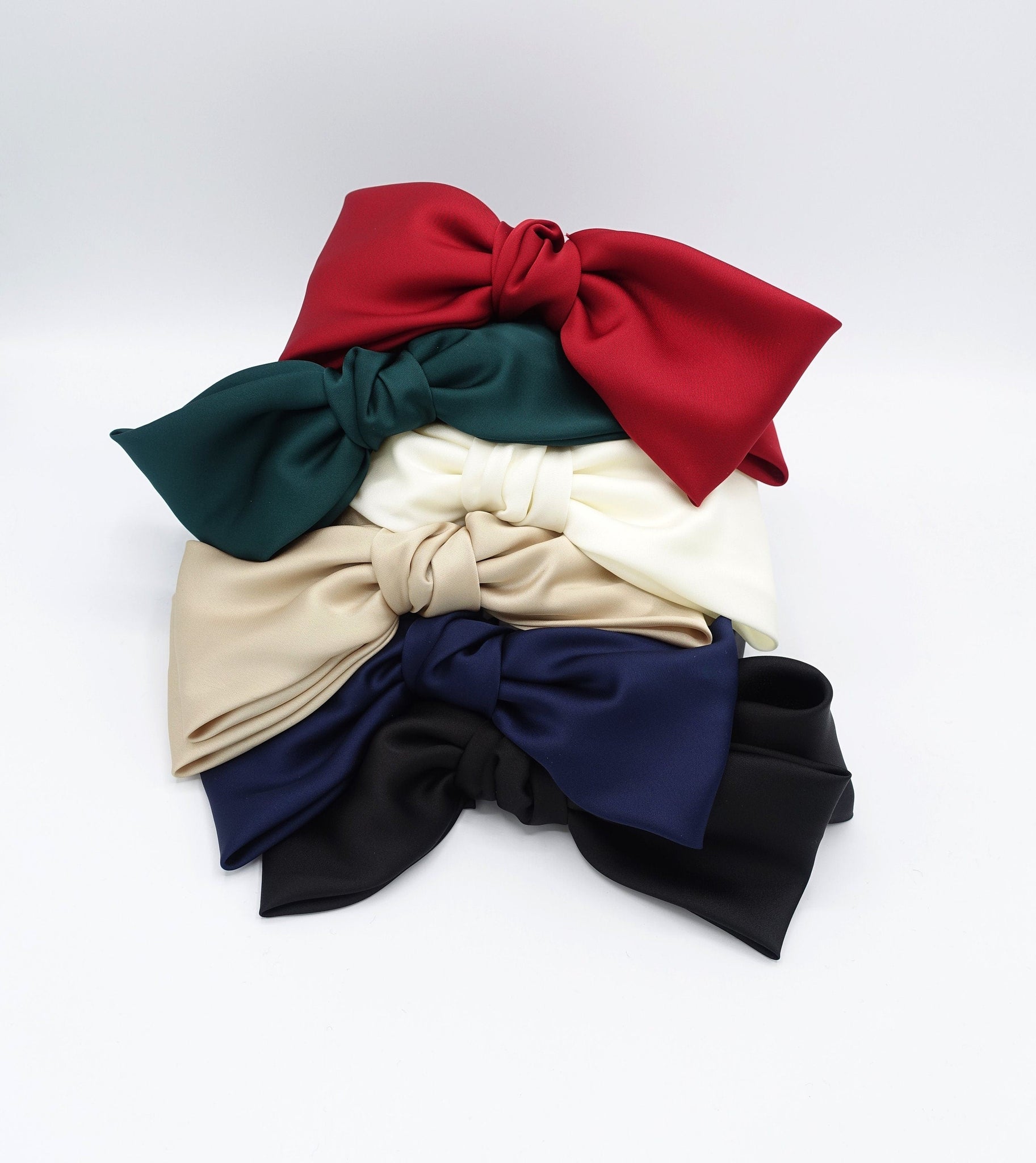 veryshine.com double layered satin bow headband glossy hairband for women