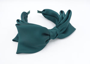 veryshine.com double layered satin bow headband glossy hairband for women