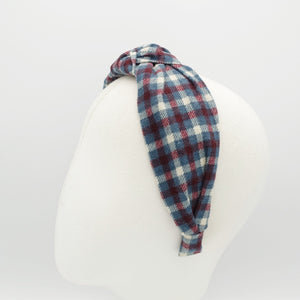 veryshine.com flannel knotted headband check pattern headband casual woman hairband woman hair accessories