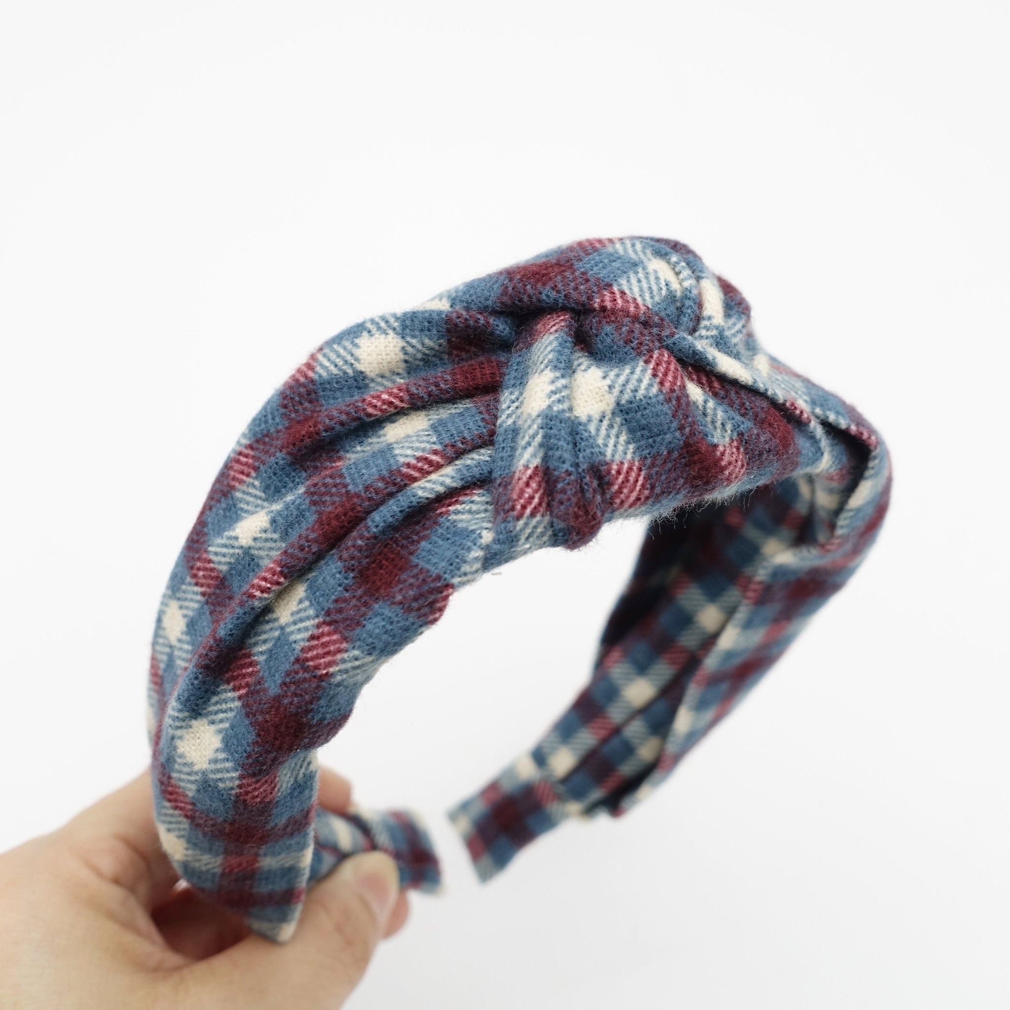 veryshine.com flannel knotted headband check pattern headband casual woman hairband woman hair accessories