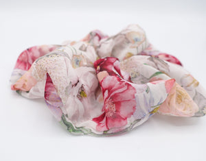 veryshine.com floral scrunchies oversized hair tie for women