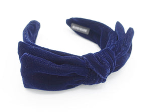 veryshine.com glitter navy silk velvet solid shimmer headband wire bow hairband Women hair accessory