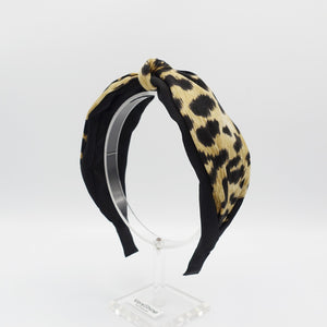 veryshine.com Golden yellow Leopard print headband layered knot hairband woman hair accessory