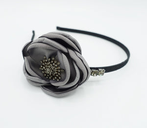 veryshine.com Gray bling flower headband rhinestone embellished hairband party hairband dress hair accessory for women
