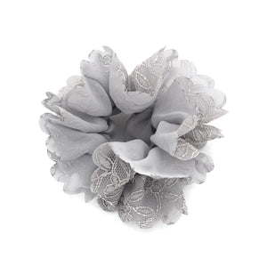 veryshine.com Gray Chiffon Floral scrunchy Lace Combined Women scrunchie Hair Elastics petal Scrunchies