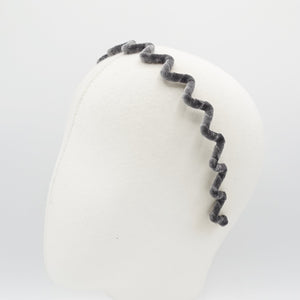 veryshine.com Gray zigzag velvet wrap wire headband