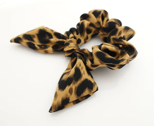 veryshine.com Hair Accessories Caramel leopard print bow knot scrunchies animal print pattern hair elastic scrunchies woman hair accessory