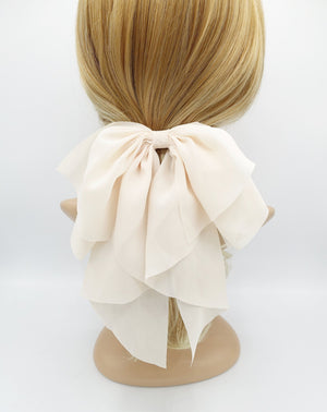 veryshine.com Hair Accessories Cream white chiffon droopy hair bow sheer hair accessory for women