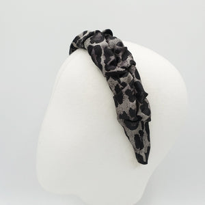 veryshine.com Hair Accessories leopard jacquard headband twist pleats medium hairband quality hair accessory for women