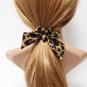 veryshine.com Hair Accessories leopard print bow knot scrunchies animal print pattern hair elastic scrunchies woman hair accessory
