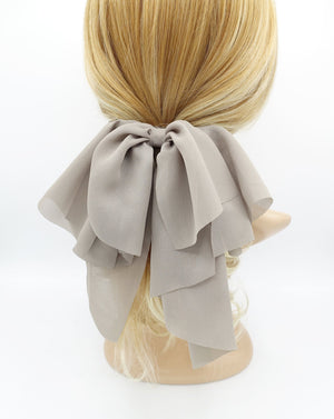 veryshine.com Hair Accessories Mocha beige chiffon droopy hair bow sheer hair accessory for women