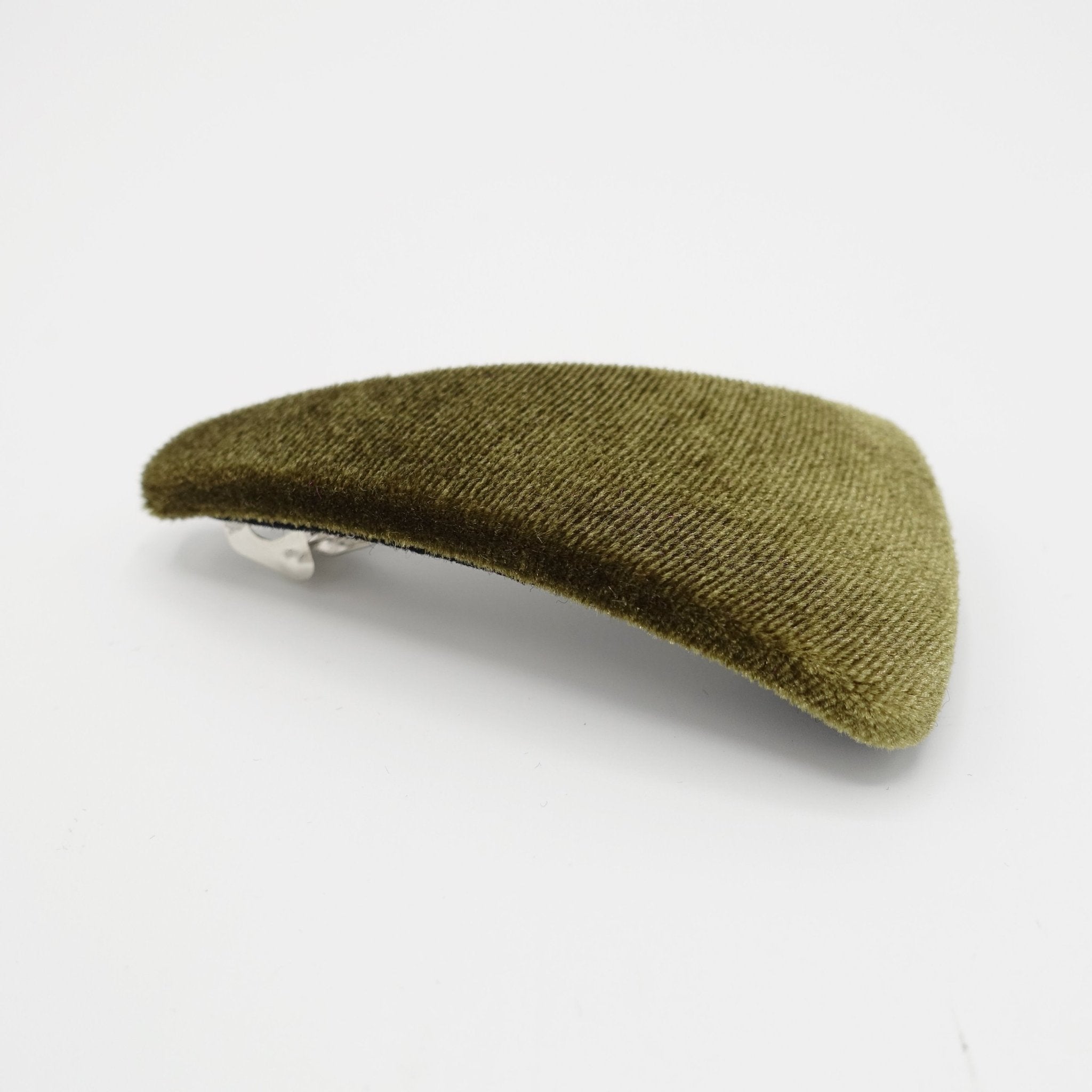 veryshine.com Hair Accessories Olive green triangle velvet french barrette Fall Winter women hair accessory